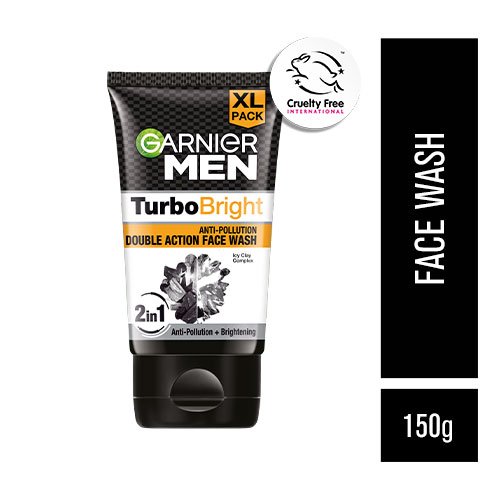 Garnier Men Turbo Bright Anti-Pollution Double Action Face Wash 150g